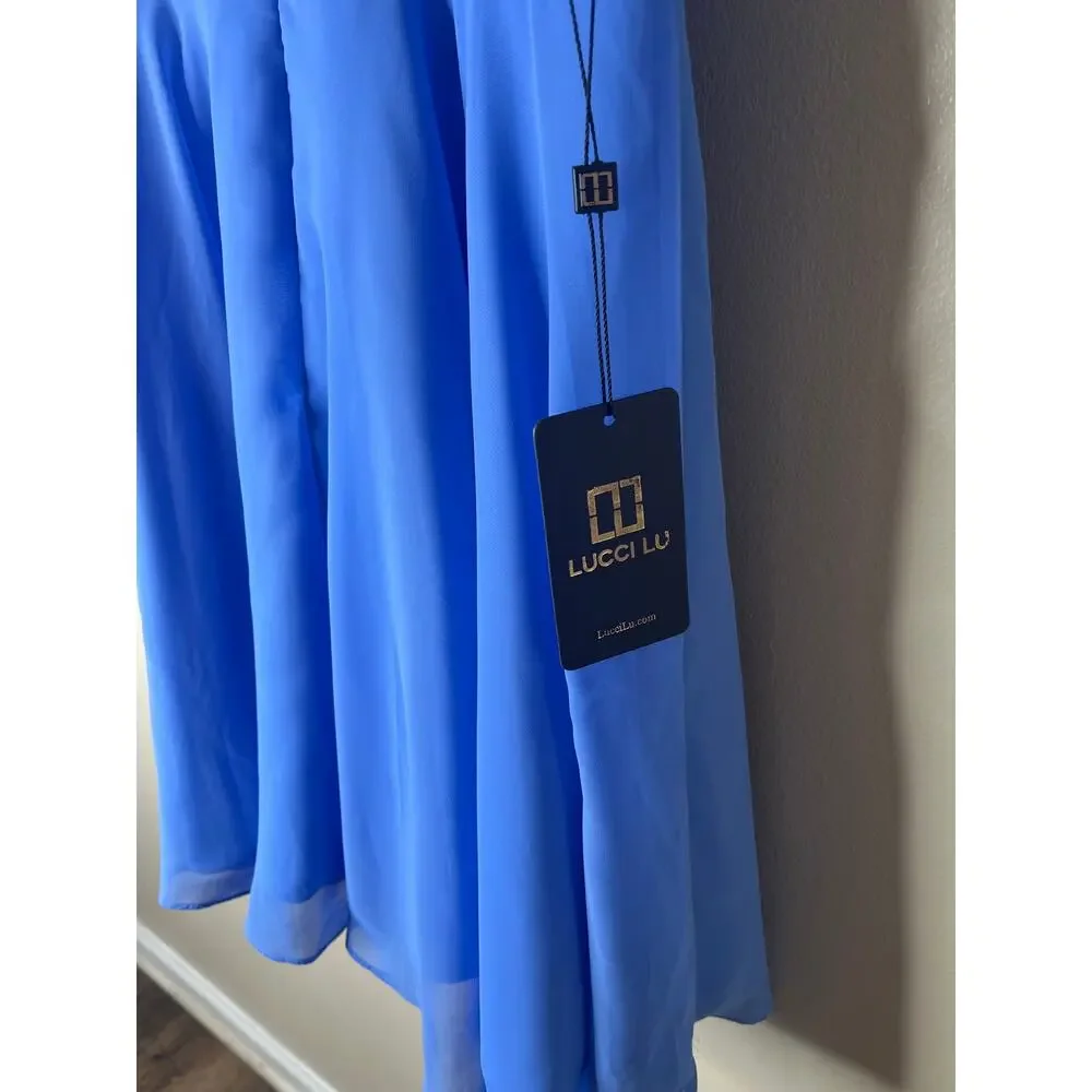 NWT Lucci Lu Periwinkle HOCO Cocktail Party Dress  - Size 10 - Picture 10 of 10